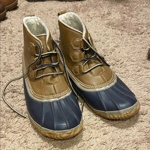 Men's Waterproof Duck Boots in Brown and Navy